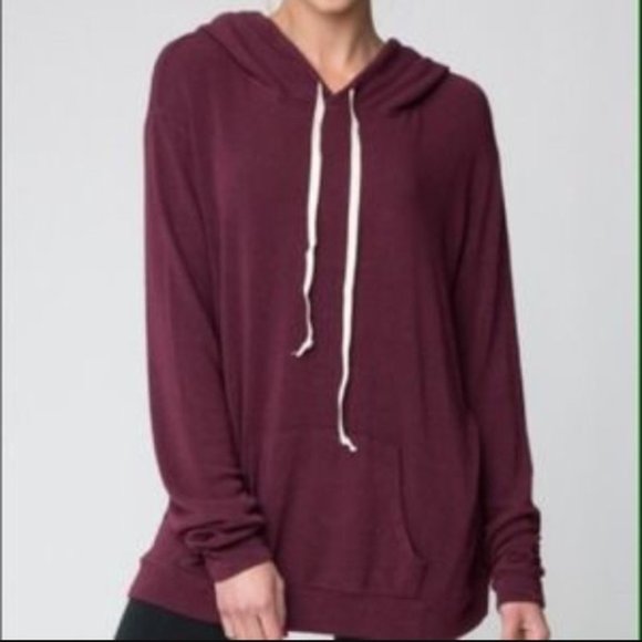 Brandy Melville Sweaters - BRANDY MELVILLE Burgundy Comfy Hoodie